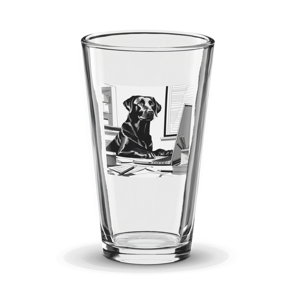 PugMug Custom Black Labrador Retriever Glass Tumbler