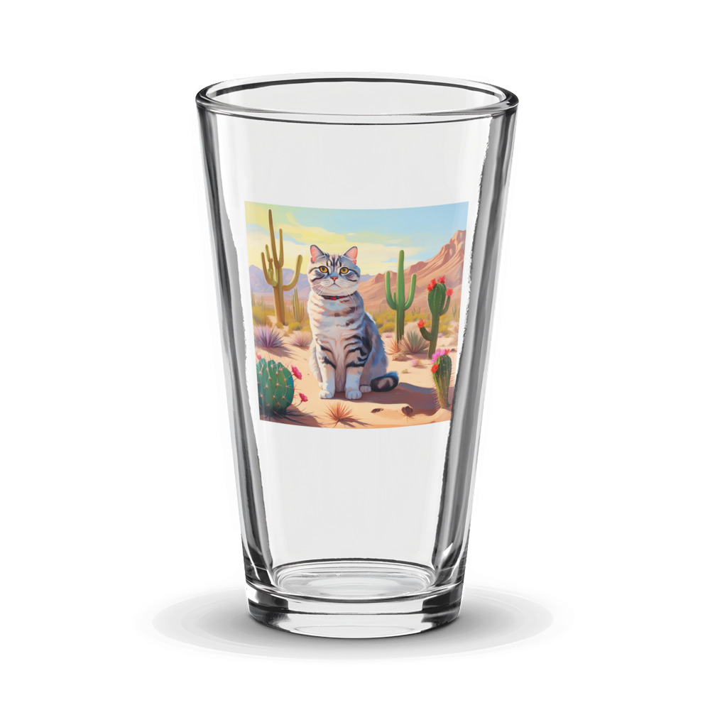PugMug Custom Tabby Scottish Fold Cat Glass Tumbler