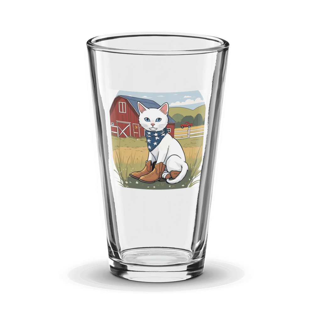 PugMug Custom White Companion Cat Glass Tumbler