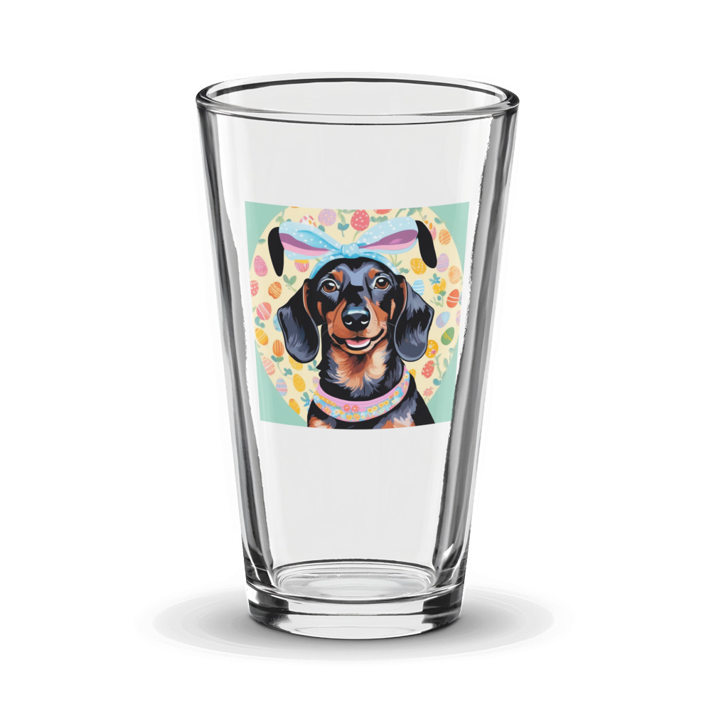 PugMug Custom Black Dachshund Glass Tumbler