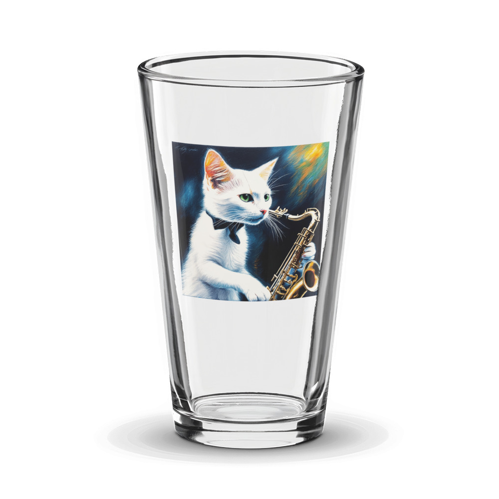 PugMug Custom White Companion Cat Glass Tumbler