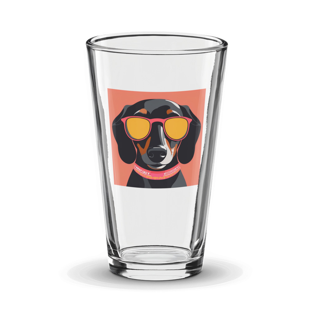 PugMug Custom Black Dachshund Glass Tumbler