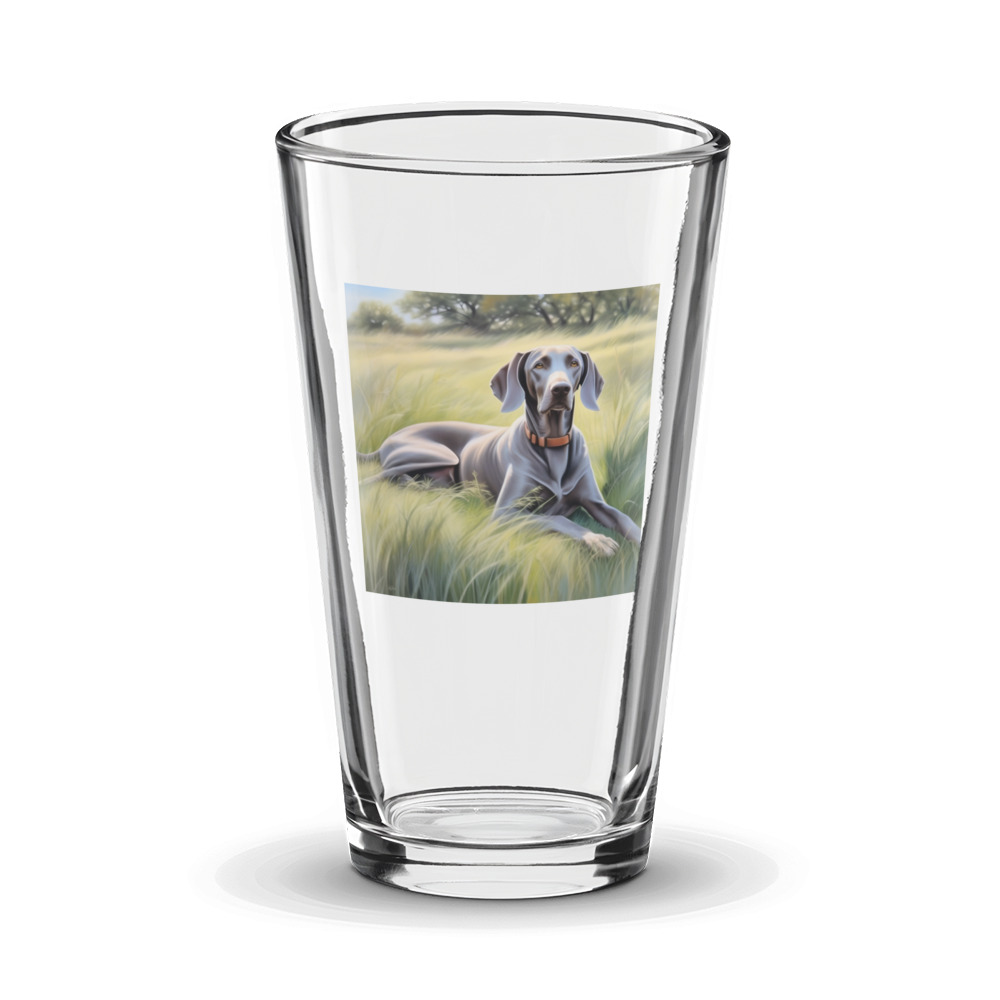 PugMug Custom Weimaraner Glass Tumbler