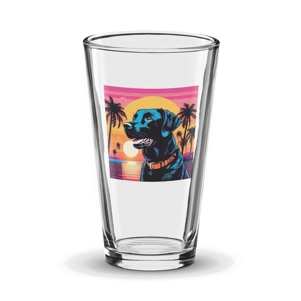 PugMug Custom Black Labrador Retriever Glass Tumbler