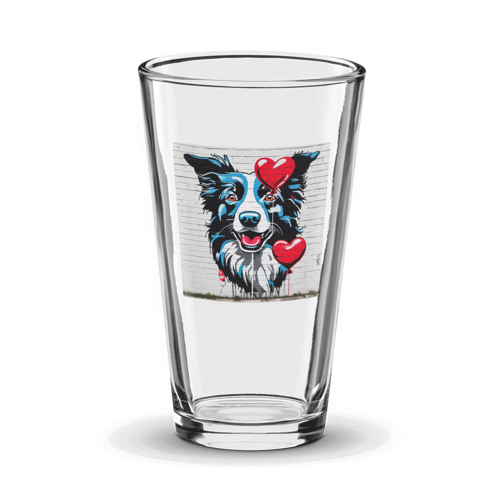 PugMug Custom Border Collie Glass Tumbler