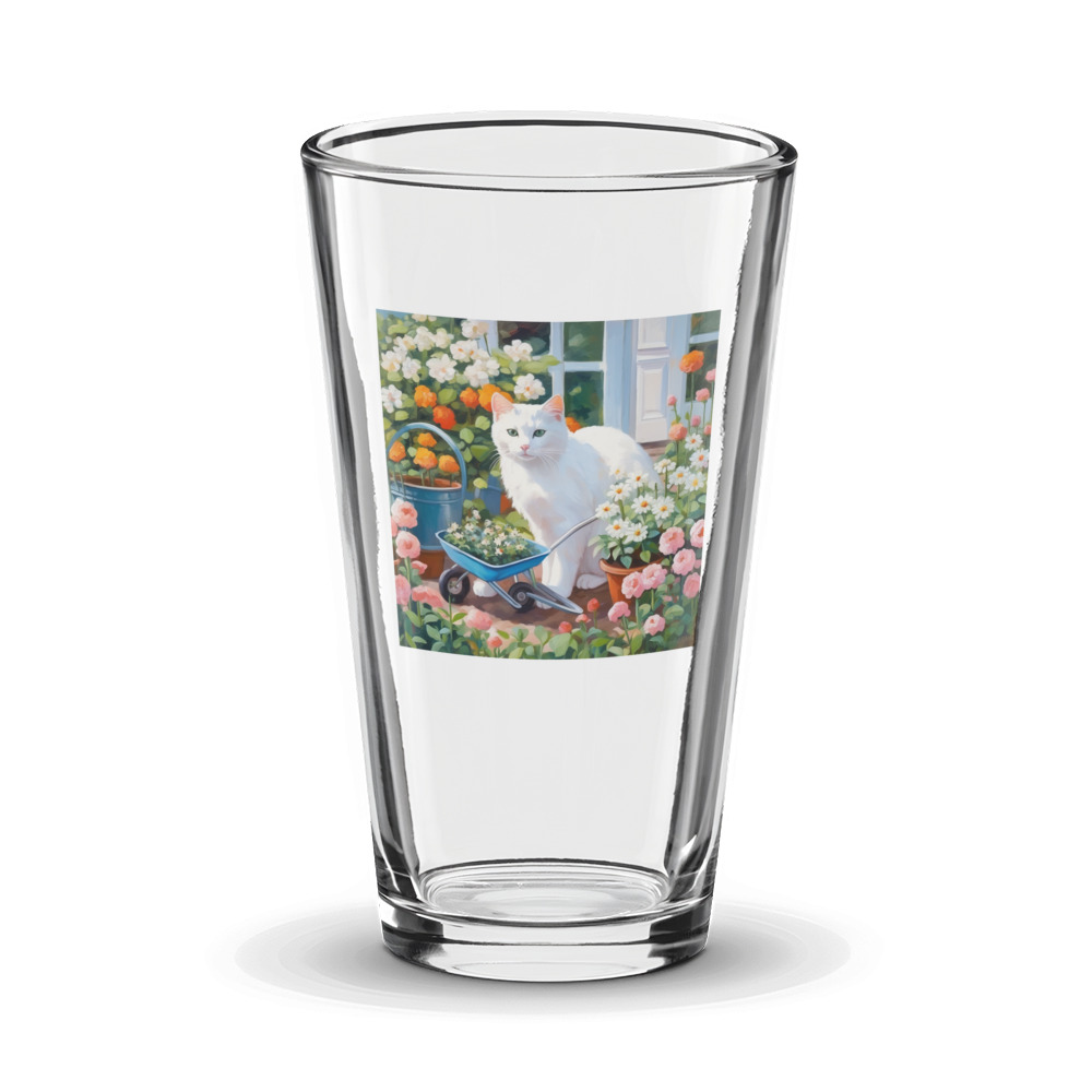 PugMug Custom White Companion Cat Glass Tumbler