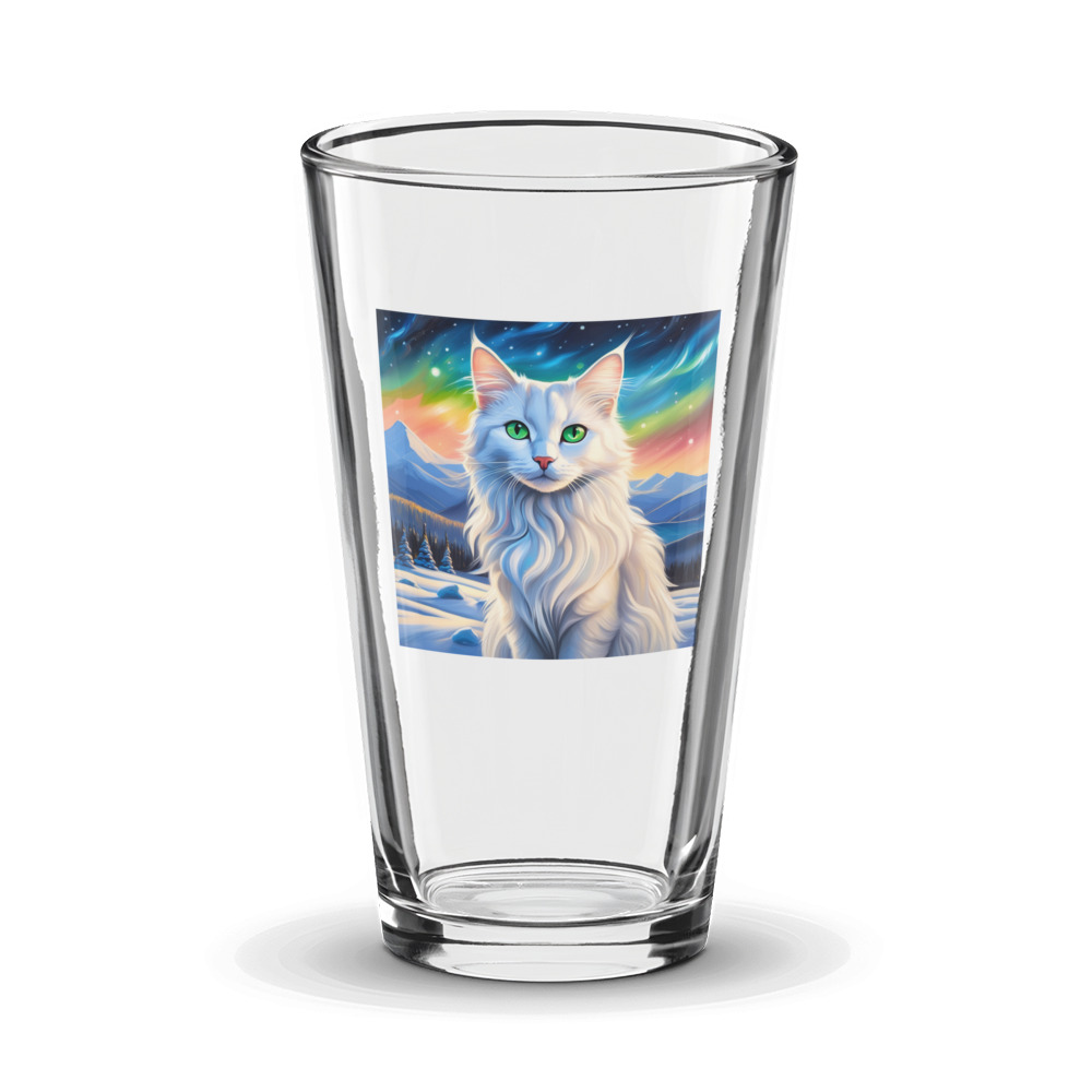PugMug Custom White Companion Cat Glass Tumbler