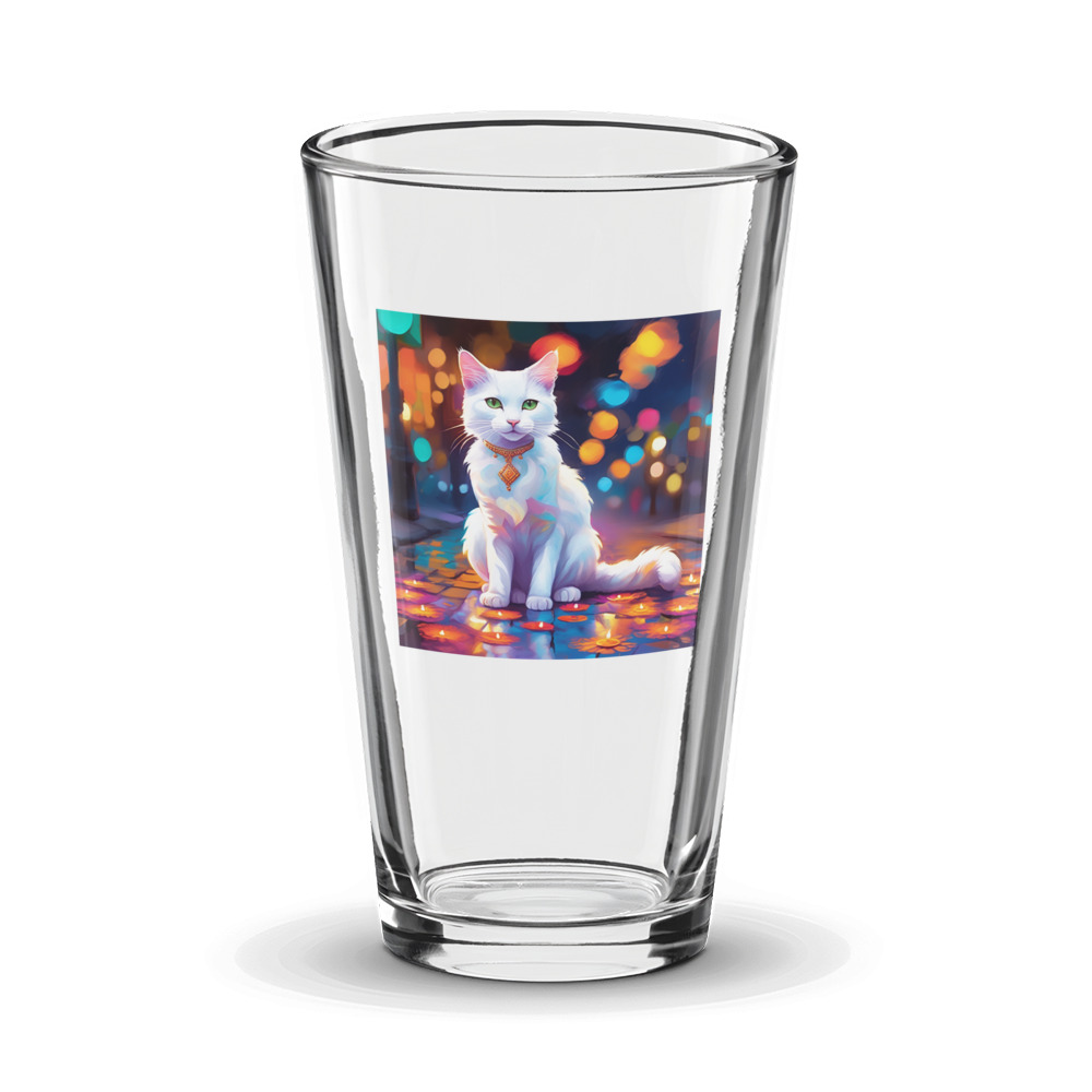 PugMug Custom White Companion Cat Glass Tumbler