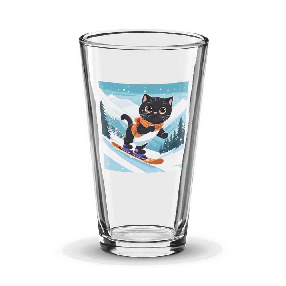 PugMug Custom Black Scottish Fold Cat Glass Tumbler