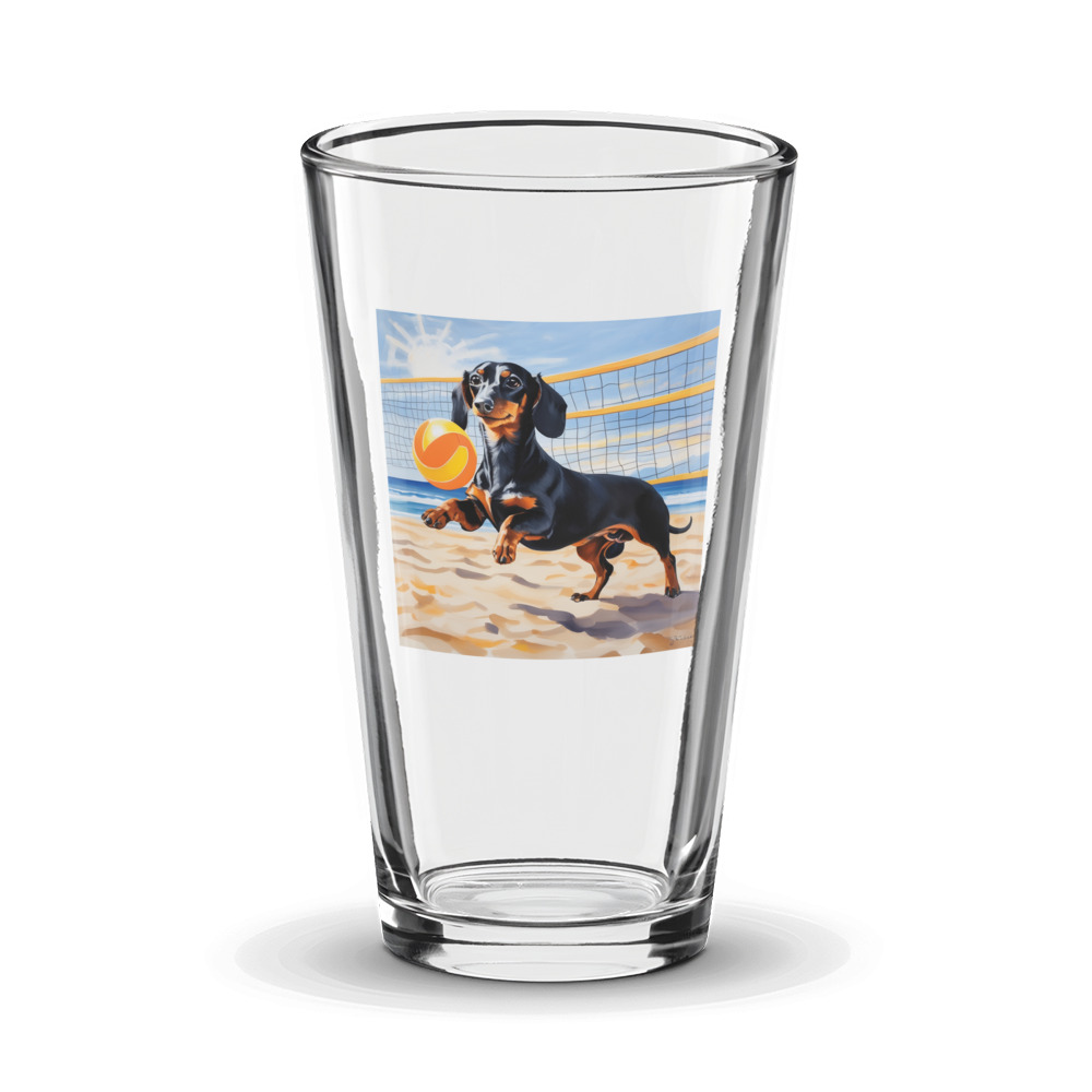 PugMug Custom Black Dachshund Glass Tumbler