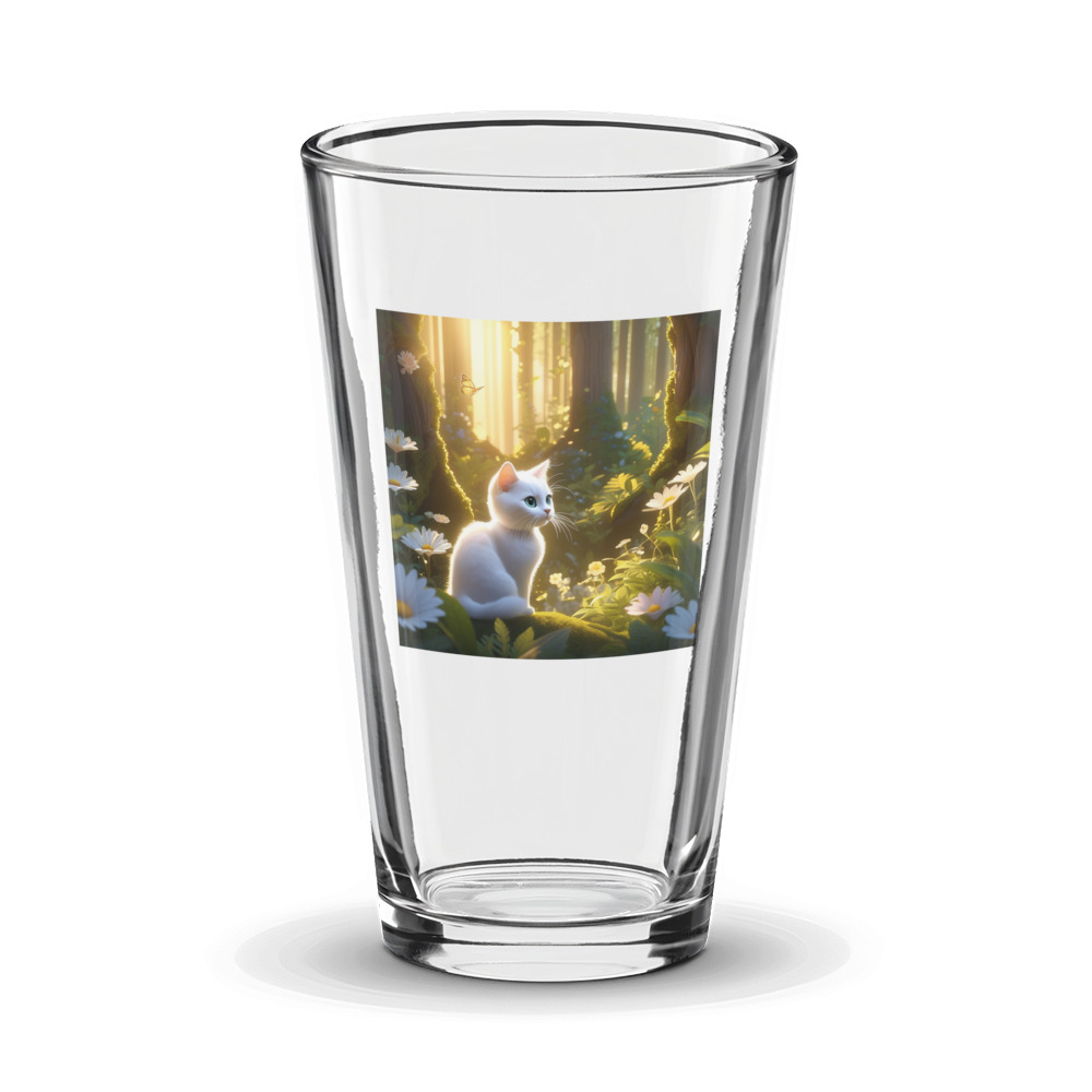 PugMug Custom White Companion Cat Glass Tumbler