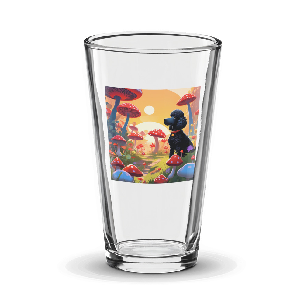 PugMug Custom Black Poodle Glass Tumbler