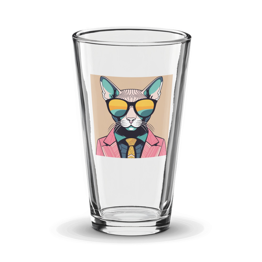 PugMug Custom Tabby Sphynx Cat Glass Tumbler
