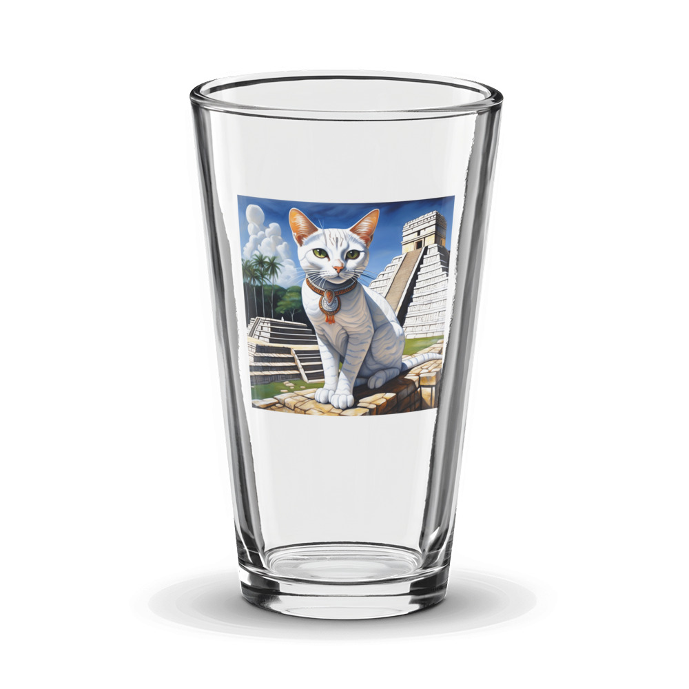 PugMug Custom White Companion Cat Glass Tumbler
