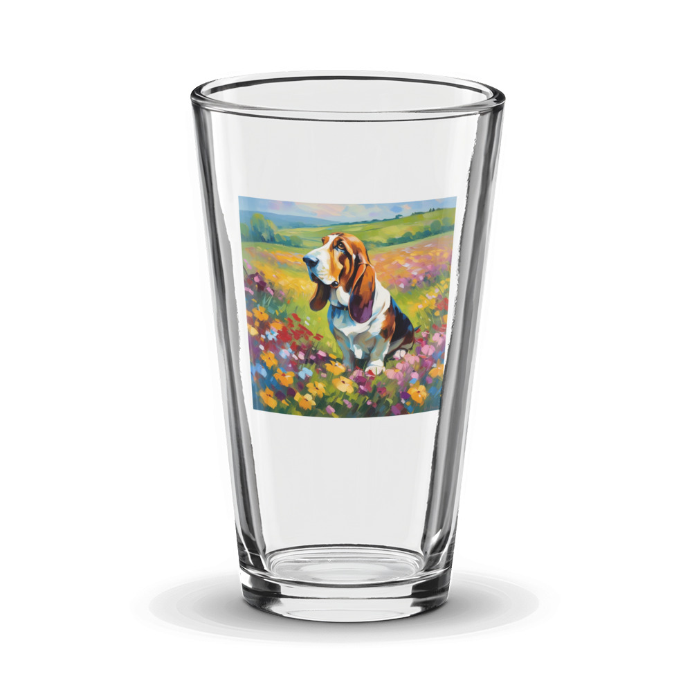 PugMug Custom Basset Hound Glass Tumbler