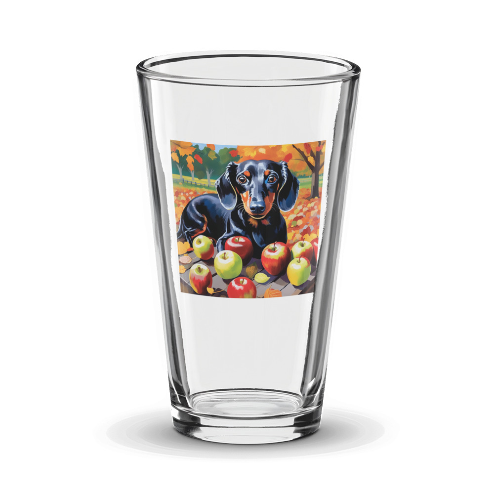 PugMug Custom Black Dachshund Glass Tumbler