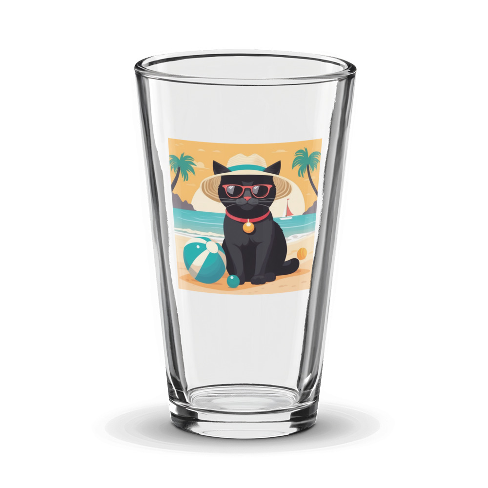 PugMug Custom Black Exotic Cat Glass Tumbler