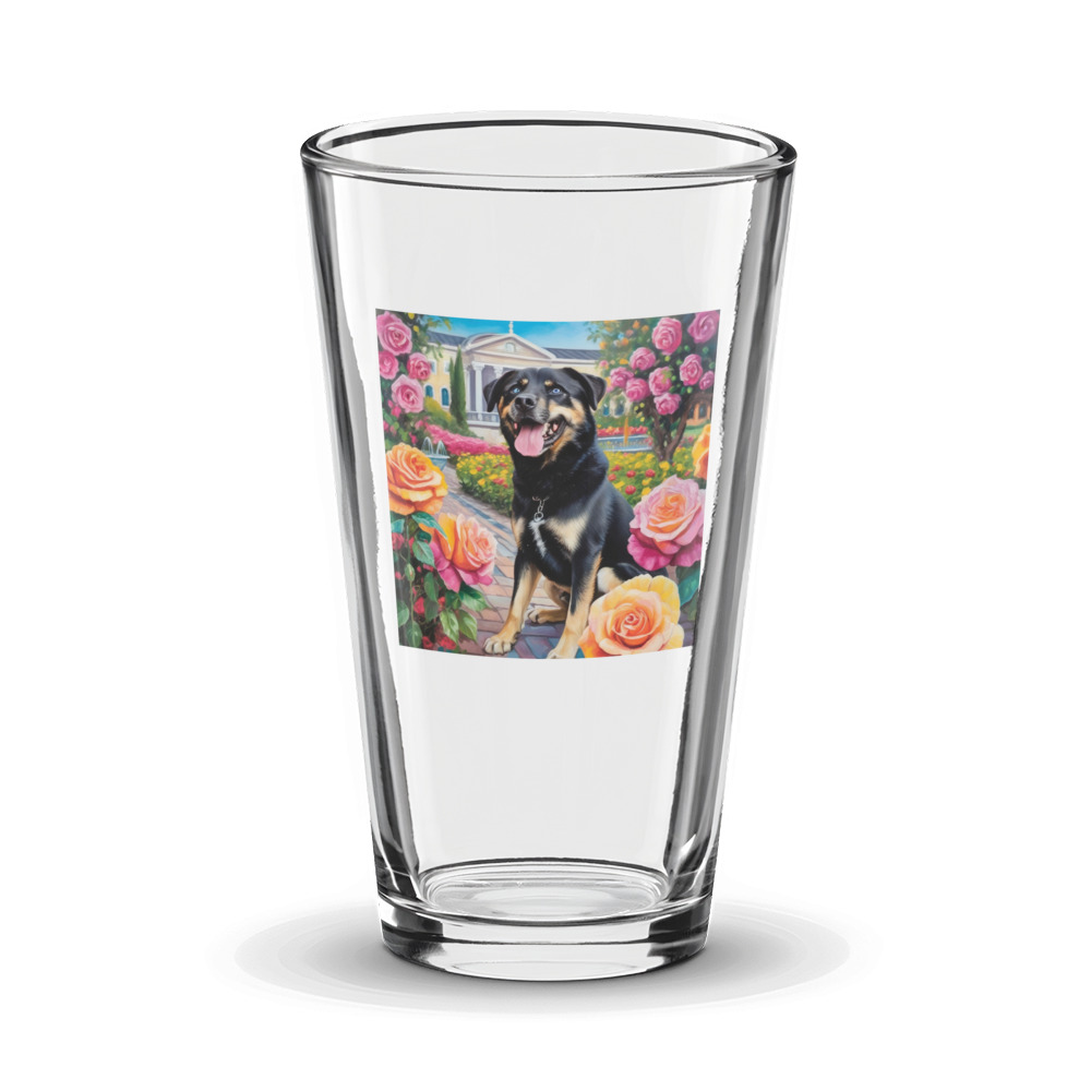 PugMug Custom Blue Glass Tumbler