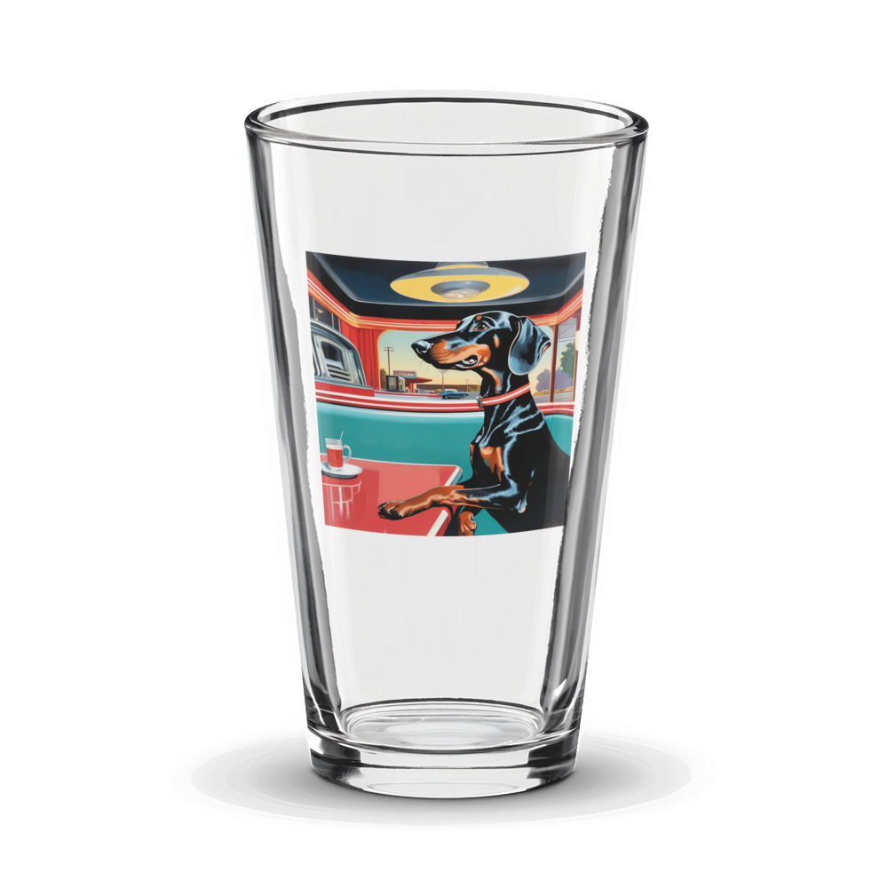 PugMug Custom Black Dachshund Glass Tumbler