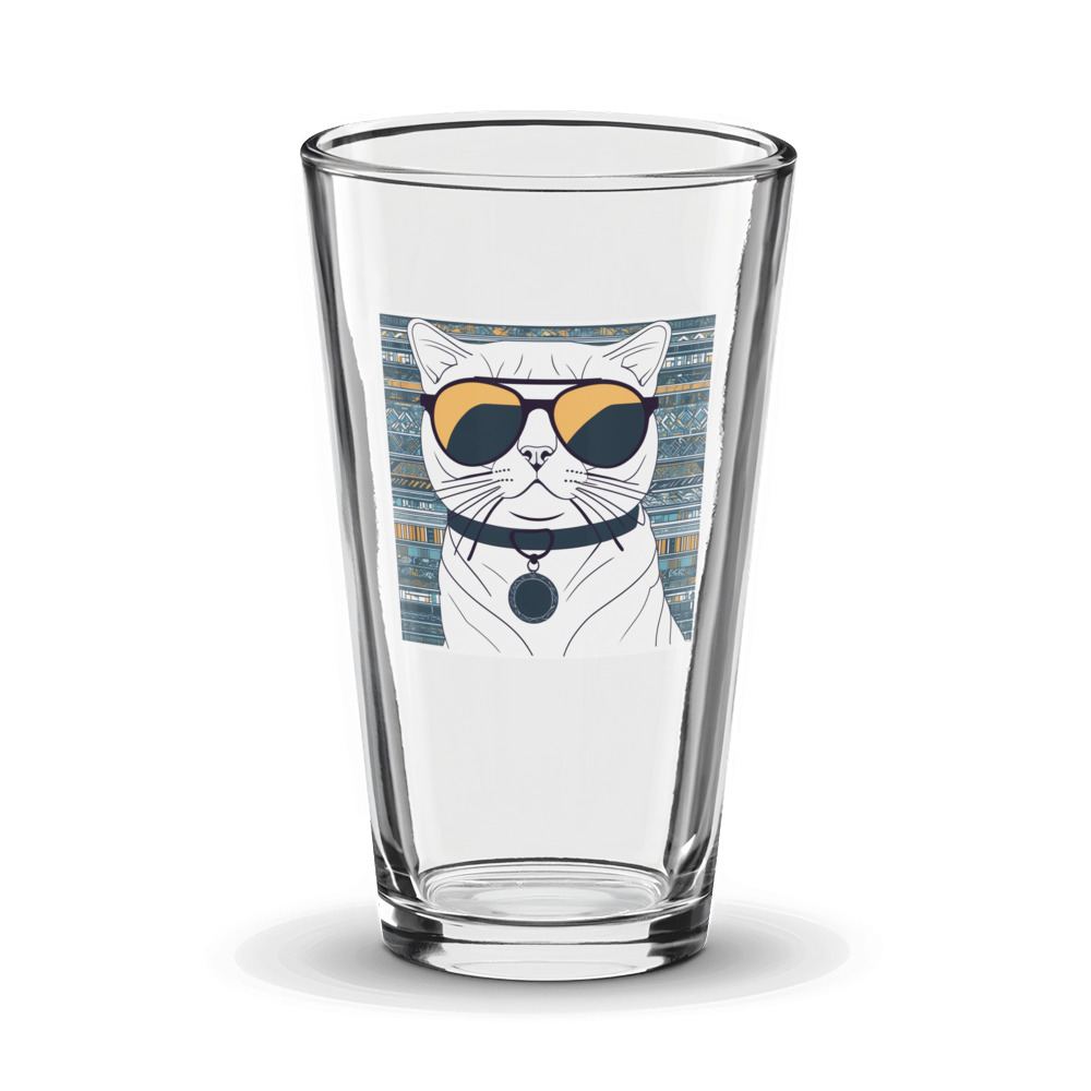 PugMug Custom White Scottish Fold Cat Glass Tumbler