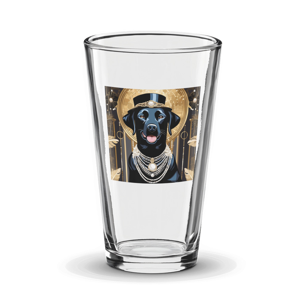 PugMug Custom Black Labrador Retriever Glass Tumbler