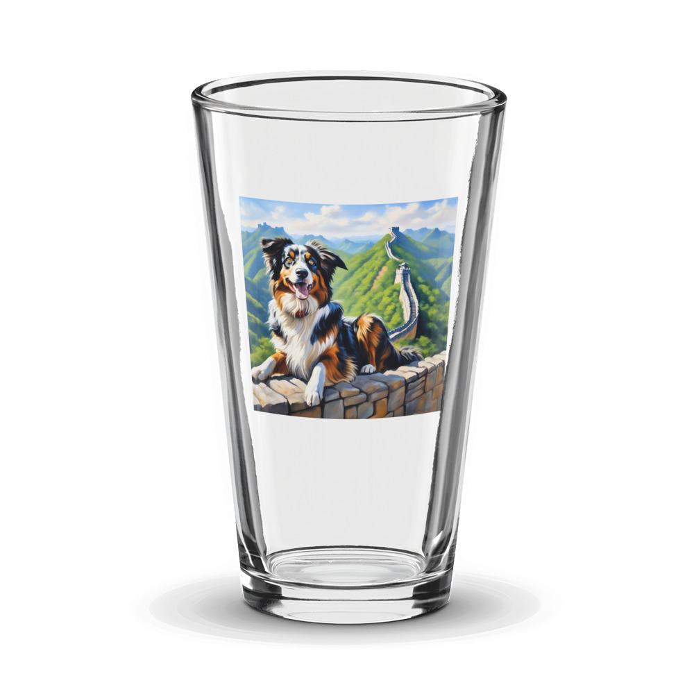 PugMug Custom Australian Shepherd Dog Glass Tumbler