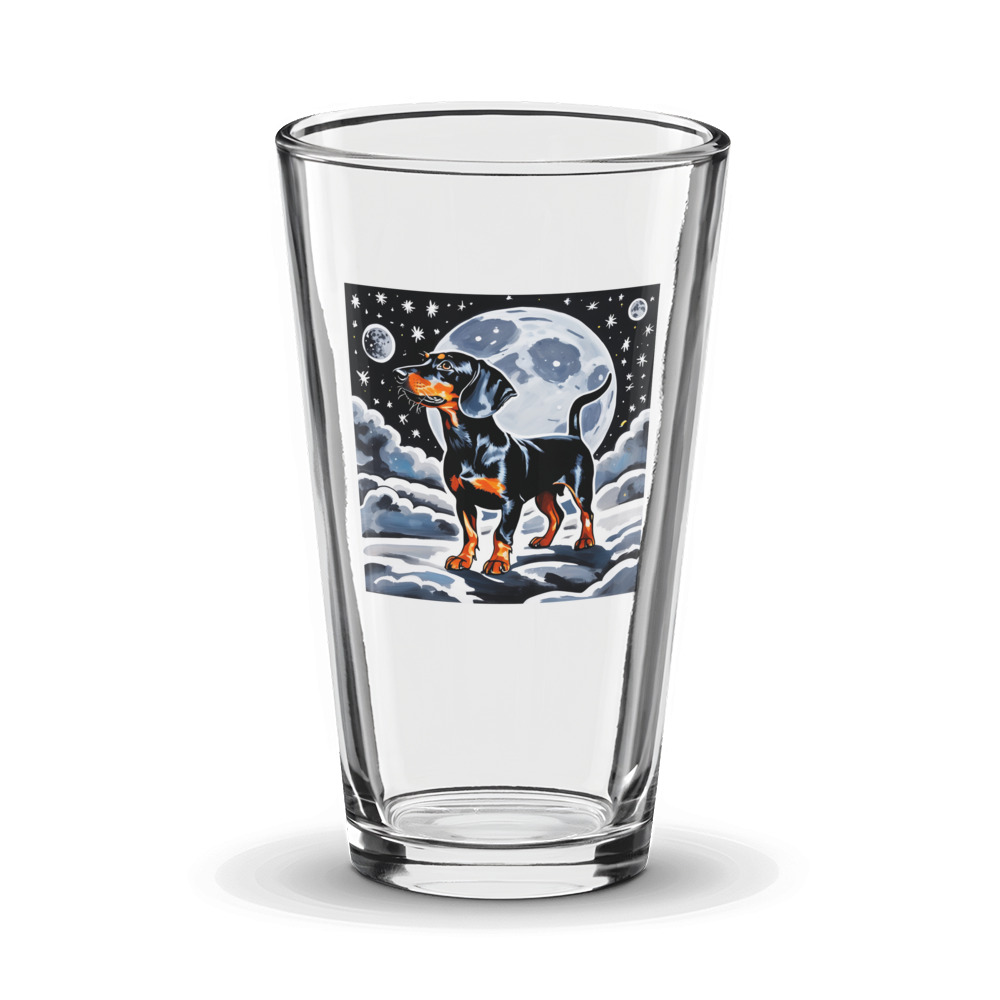 PugMug Custom Black Dachshund Glass Tumbler