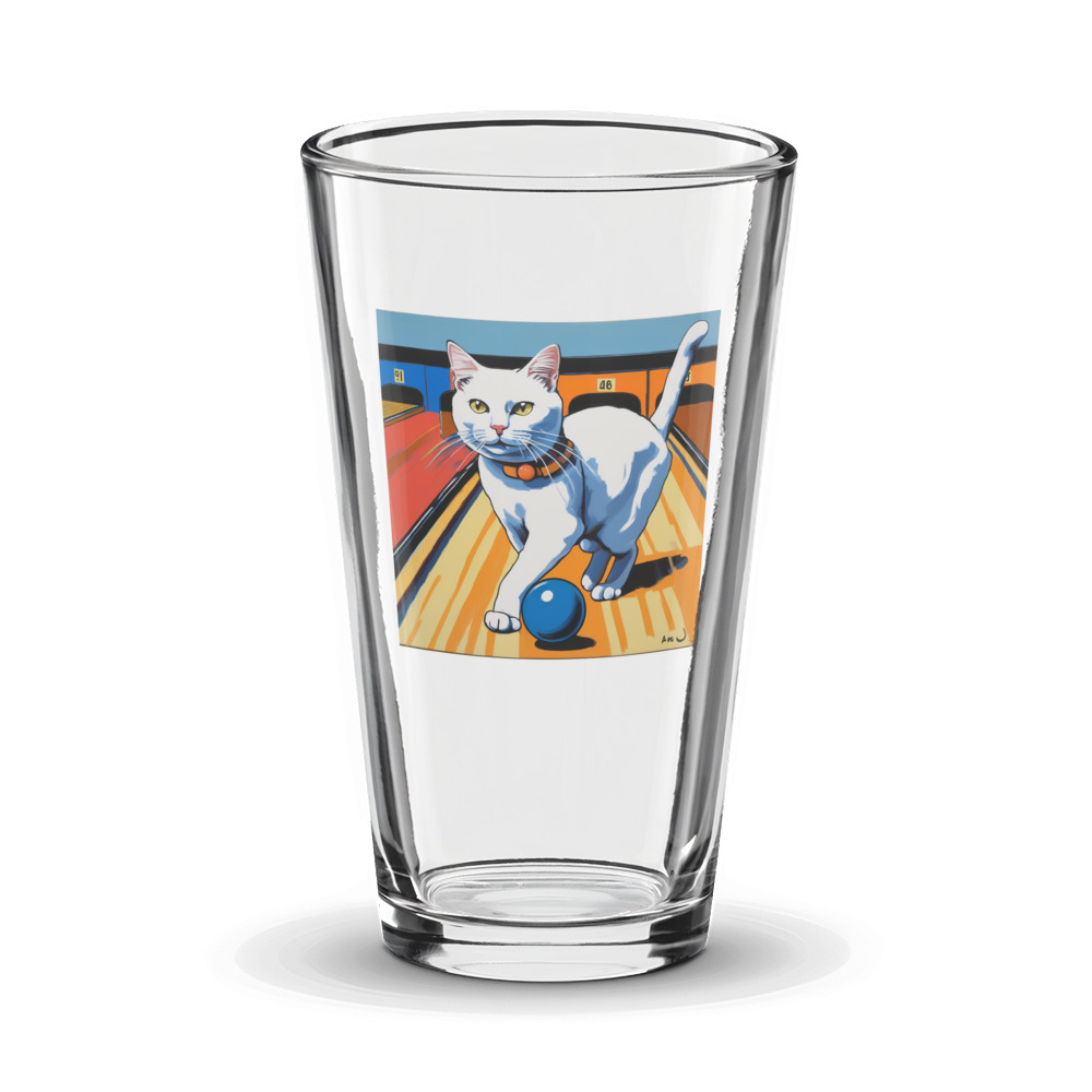 PugMug Custom White Companion Cat Glass Tumbler