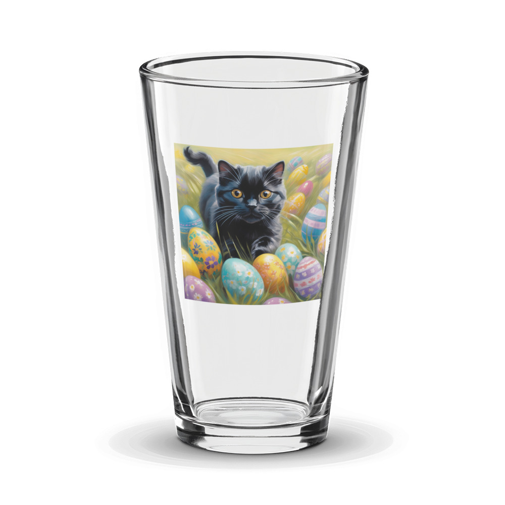 PugMug Custom Black Scottish Fold Cat Glass Tumbler