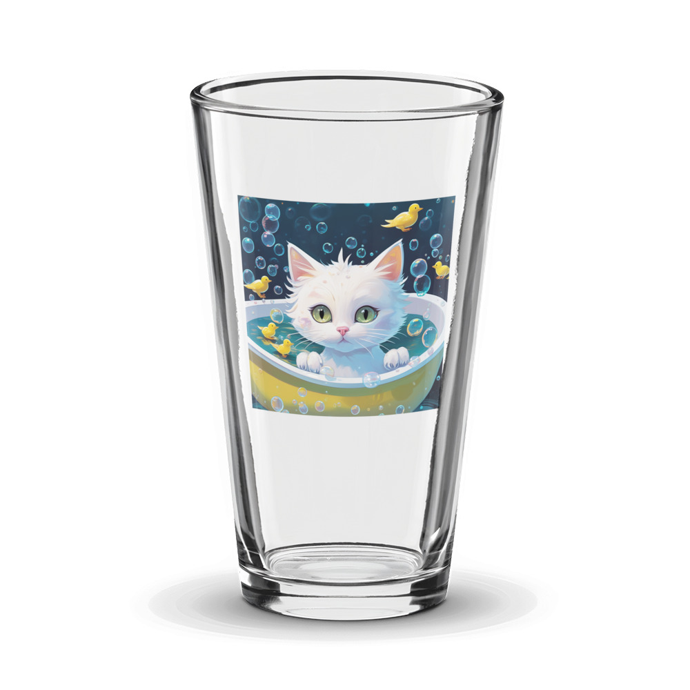 PugMug Custom White Companion Cat Glass Tumbler