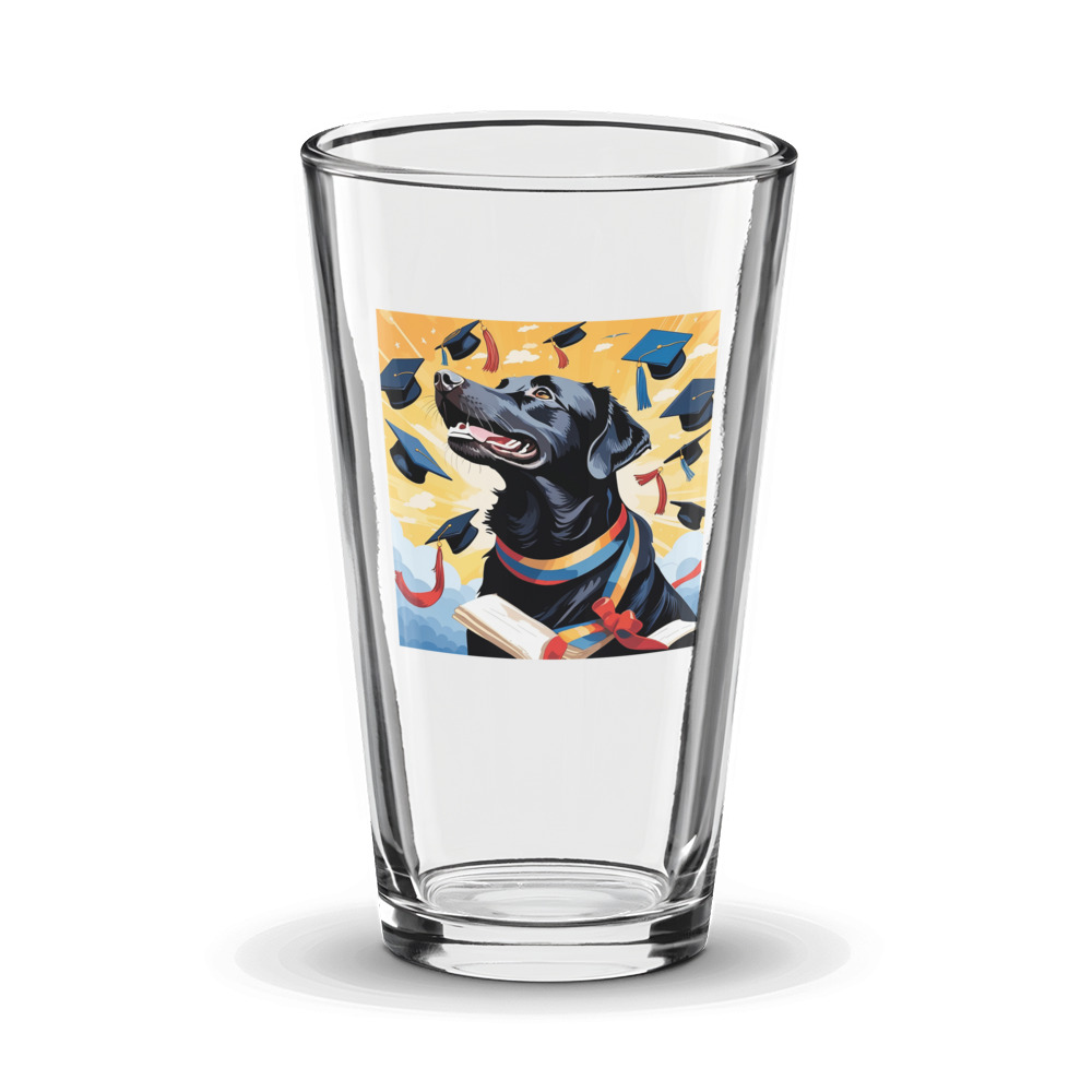 PugMug Custom Black Labrador Retriever Glass Tumbler