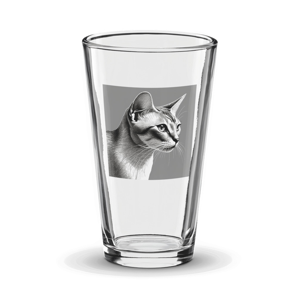 PugMug Custom White Abyssinian Cat Glass Tumbler