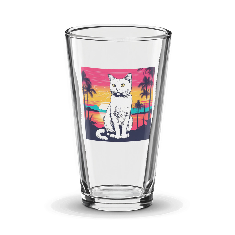 PugMug Custom White Companion Cat Glass Tumbler
