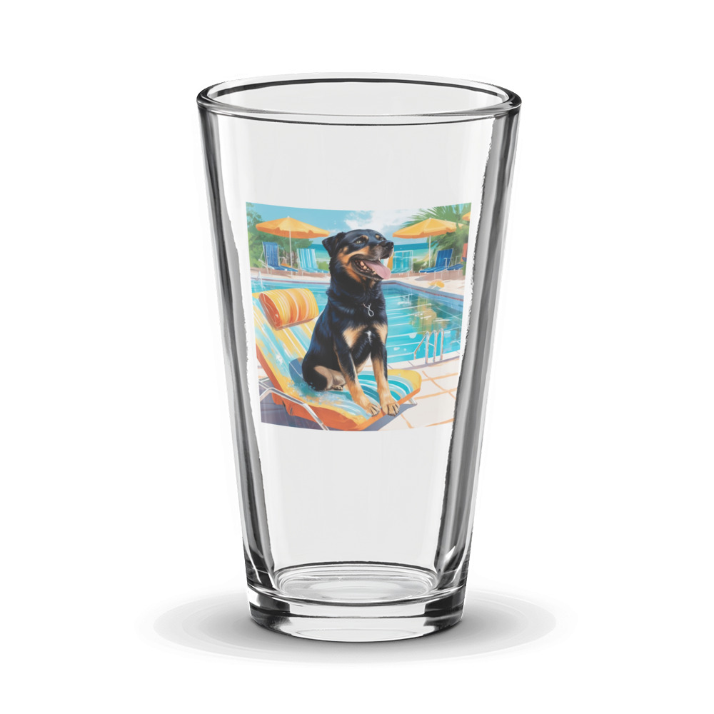 PugMug Custom Blue Glass Tumbler