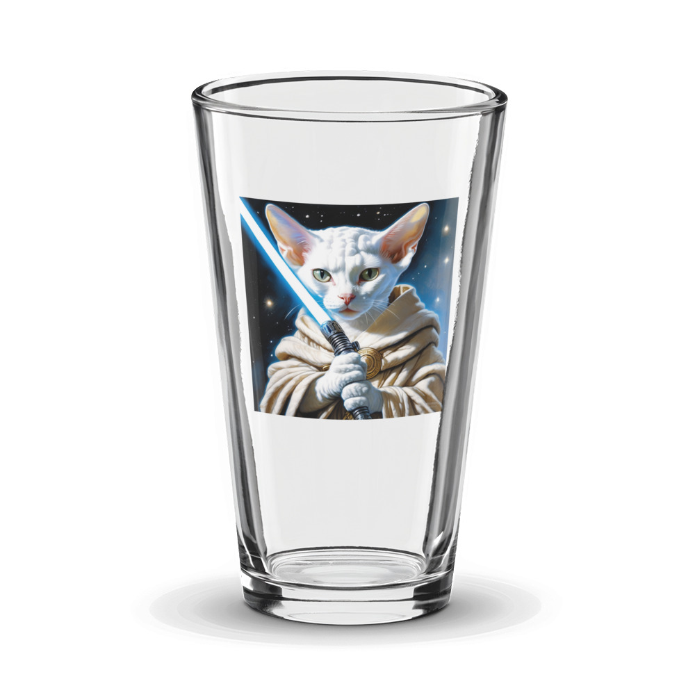 PugMug Custom White Devon Rex Cat Glass Tumbler