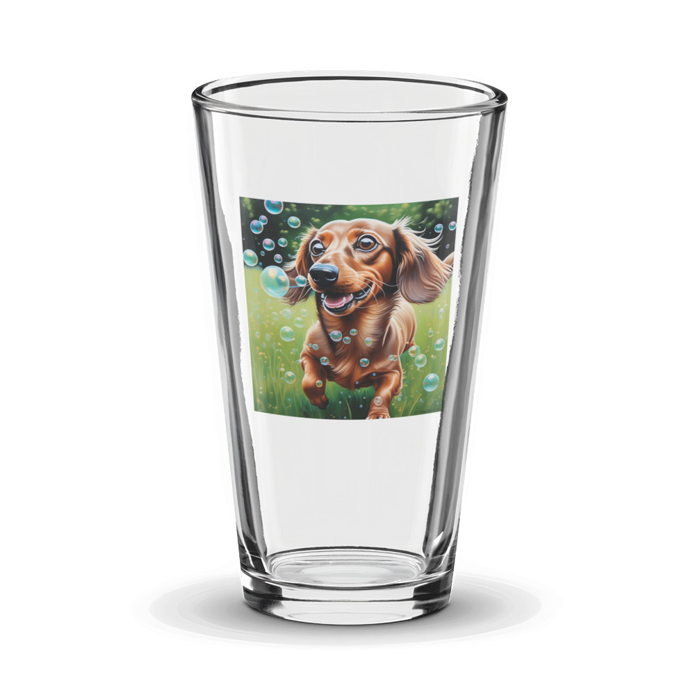 PugMug Custom Tan Dachshund Glass Tumbler