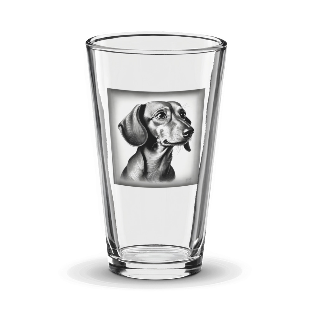 PugMug Custom Tan Dachshund Glass Tumbler
