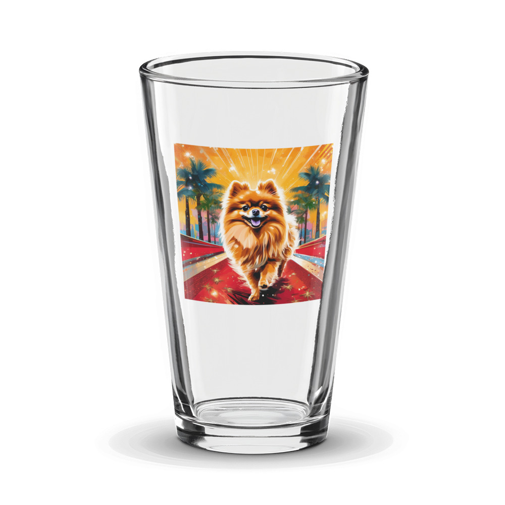 PugMug Custom Tan Pomeranian Glass Tumbler