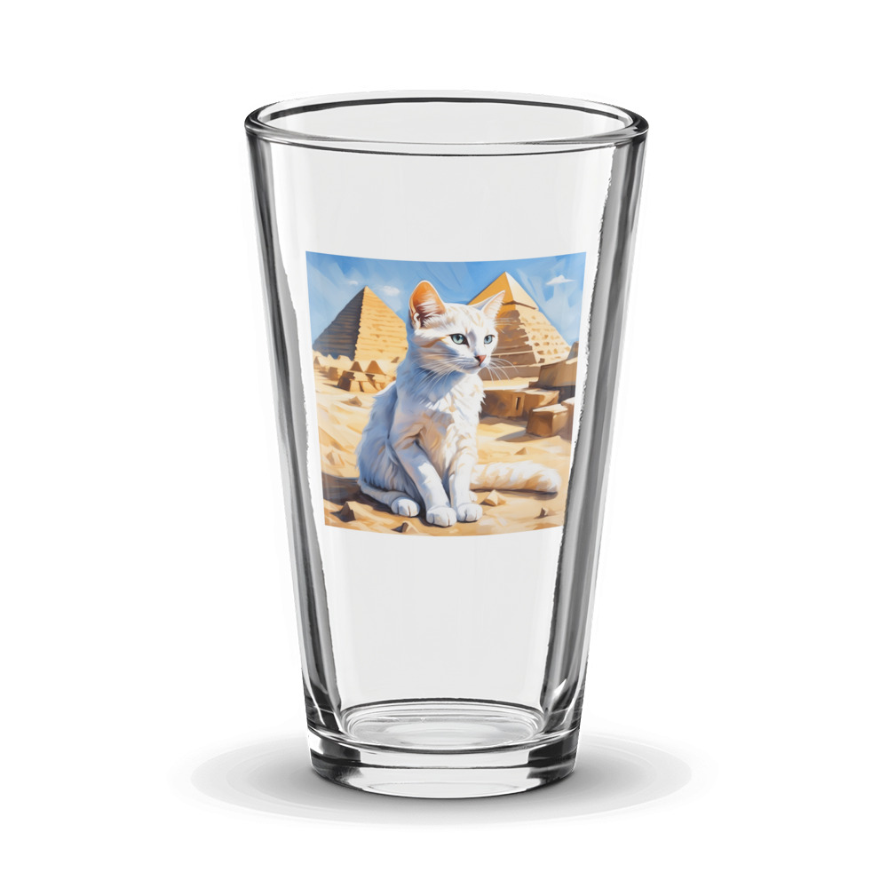 PugMug Custom White Companion Cat Glass Tumbler