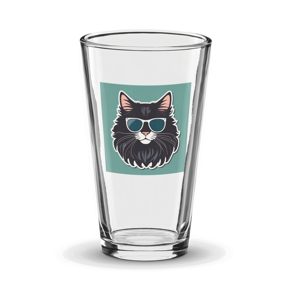 PugMug Custom Black Maine Coon Cat Glass Tumbler