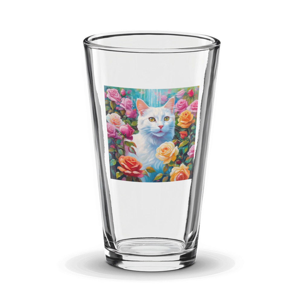 PugMug Custom White Companion Cat Glass Tumbler