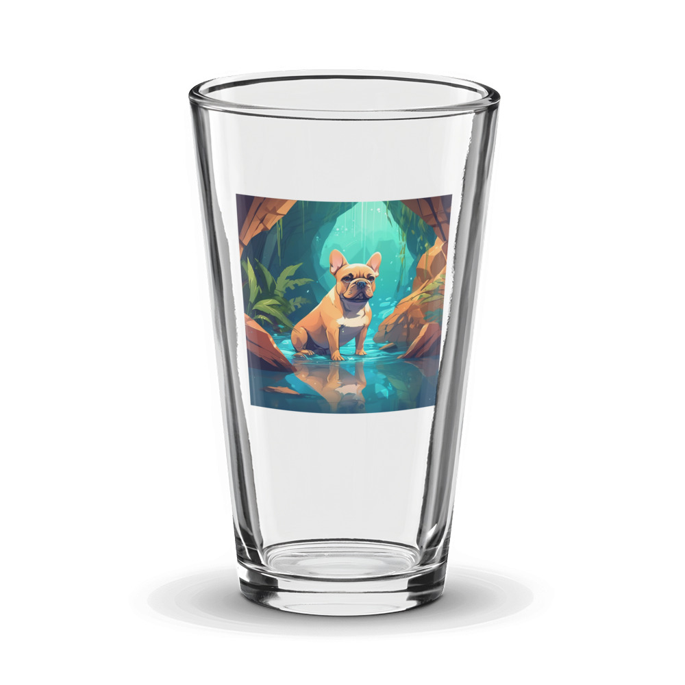 PugMug Custom Tan French Bulldog Glass Tumbler