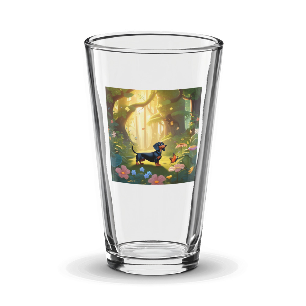 PugMug Custom Black Dachshund Glass Tumbler