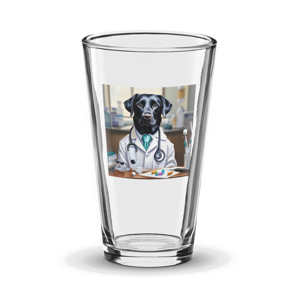 PugMug Custom Black Labrador Retriever Glass Tumbler