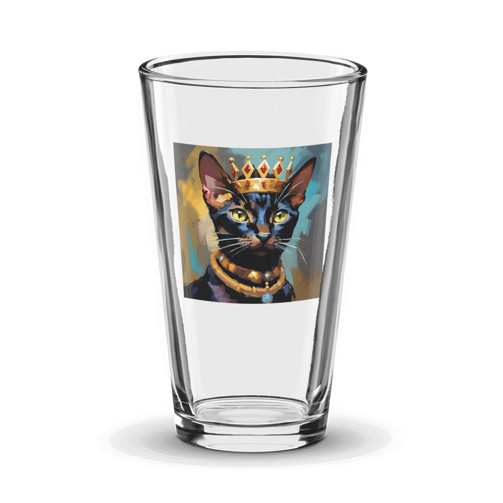 PugMug Custom Black Abyssinian Cat Glass Tumbler