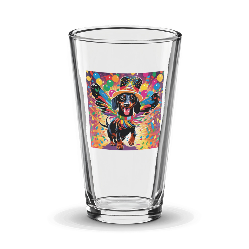 PugMug Custom Black Dachshund Glass Tumbler