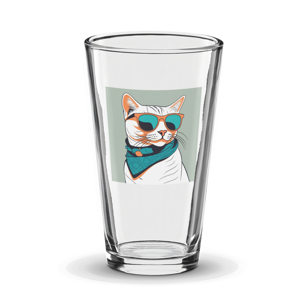 PugMug Custom White American Shorthair Cat Glass Tumbler