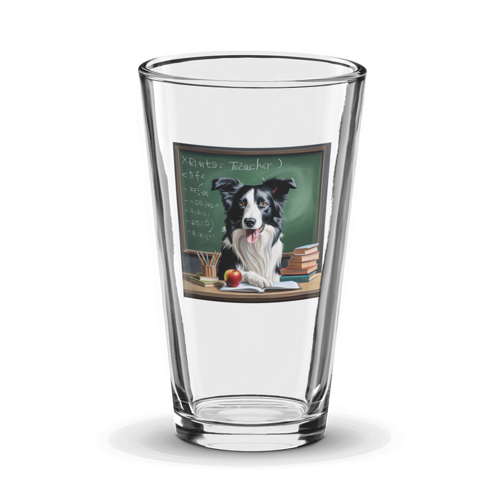PugMug Custom Border Collie Glass Tumbler