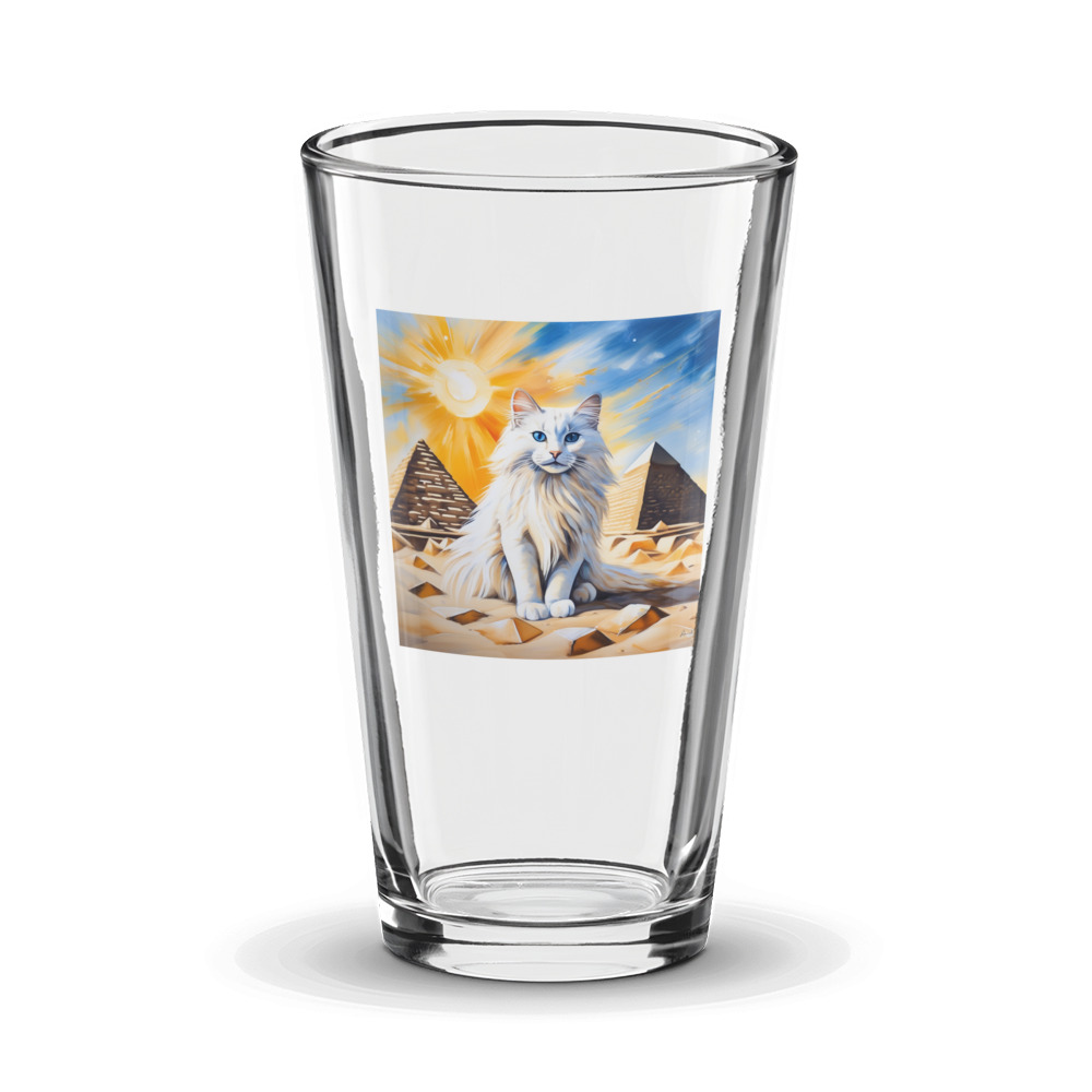 PugMug Custom White Ragdoll Cat Glass Tumbler