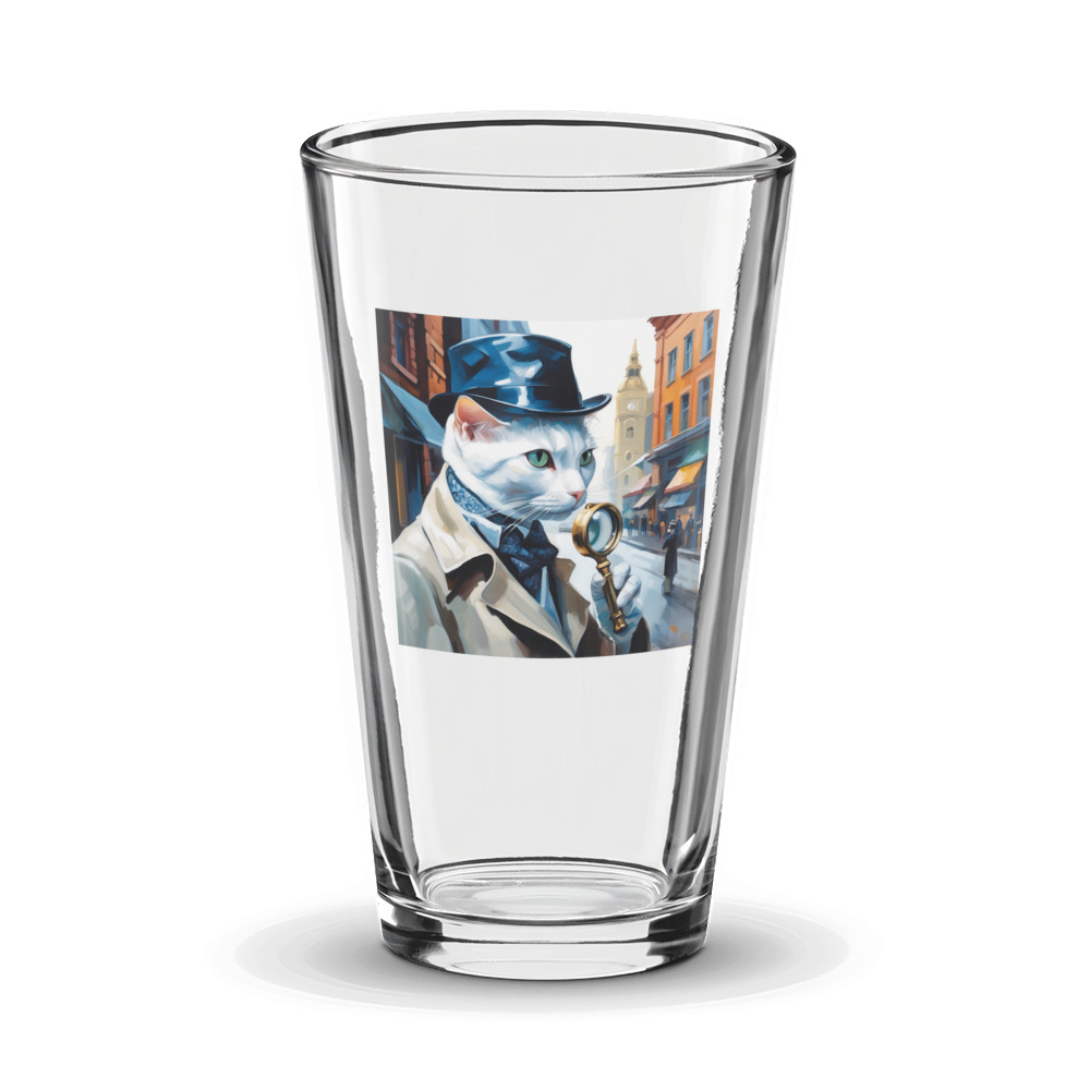 PugMug Custom White Companion Cat Glass Tumbler